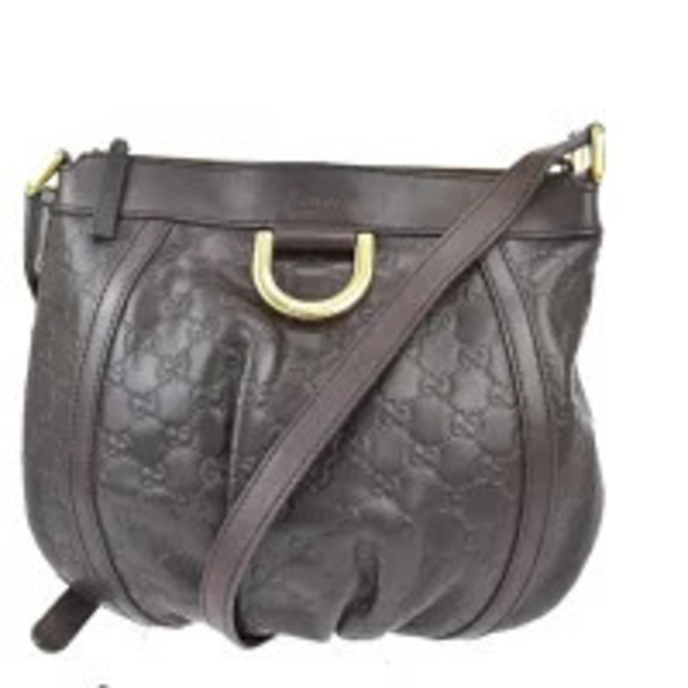 Gucci Abbey Ring messenger bag brown Guccissima leather